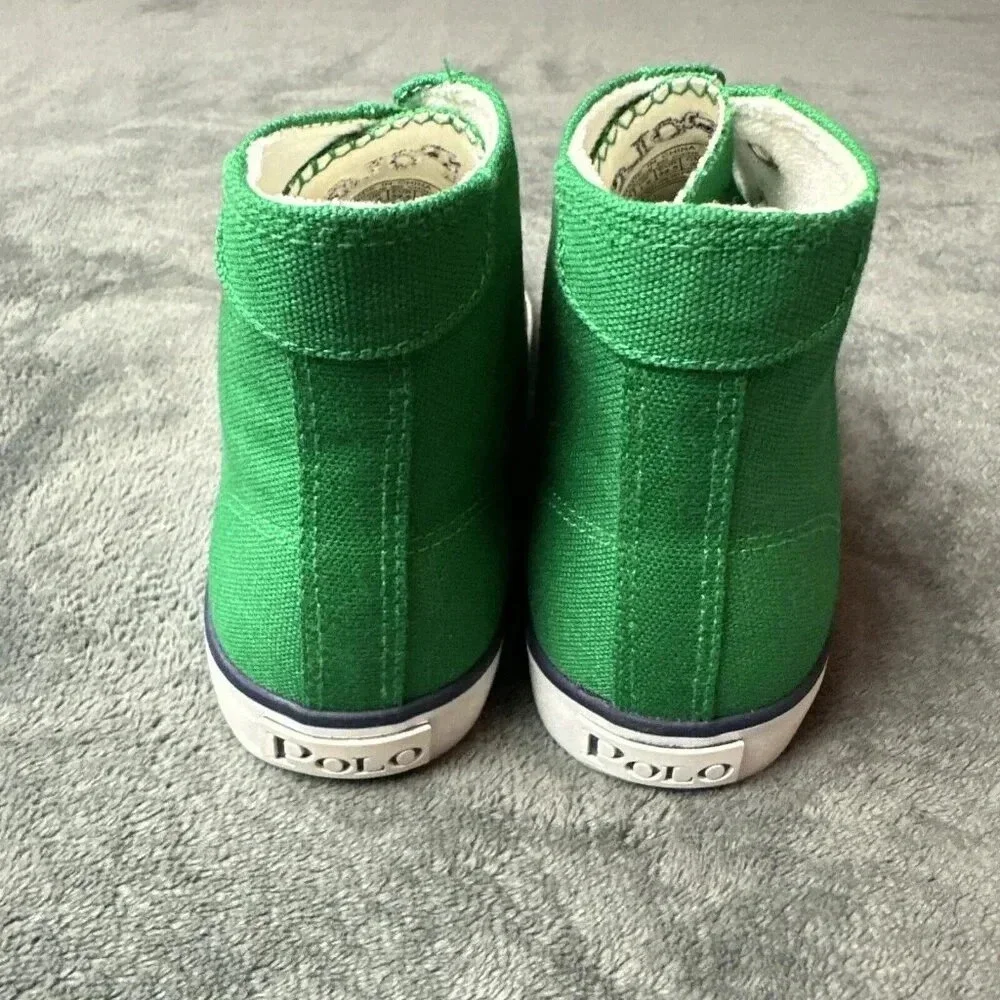 Polo Ralph Lauren Kelly Brisbane Hi 91718 Kids Sneaker Green Size 2